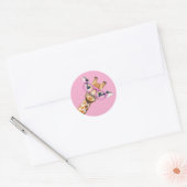 Rond Cute Giraffe with Pink Glasses Aesthetic Sticker (Enveloppe)