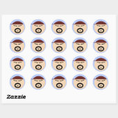 Rond Cute Grumpy Man Circle Sticker (Feuille)