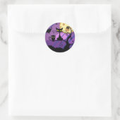 Rond Cute Halloween Chat/Chouette noire & Sticker Arbre (Sac)