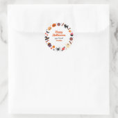 Rond Cute Happy Halloween Sticker with Candy and Ghost (Sac)