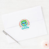 Rond Cute Kawaii Earth Day Round Sticker (Enveloppe)