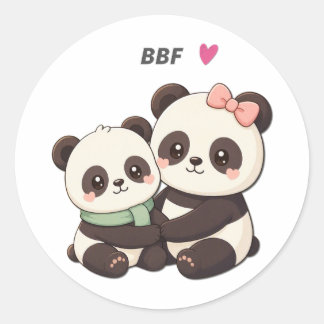 Rond Cute Panda BFF – Bestie Friendship Sticker