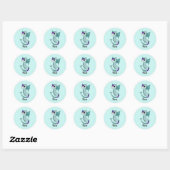 Rond Cute Pisces Dragon design zodiac sticker (Feuille)