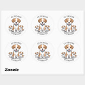 Rond Cute Puppy Family Sticker (Feuille)