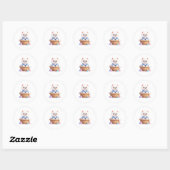 Rond Cute Puppy in Basket Sticker (Feuille)