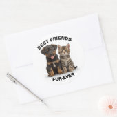 Rond Cute Puppy & Kitten Sticker (Enveloppe)