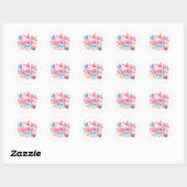 Rond Cute Sparkle Time Girly Aesthetic Sticker Design (Feuille)