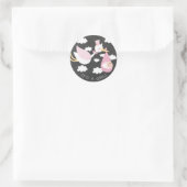 Rond Cute Stork It'a Girl Favor Sticker (Sac)
