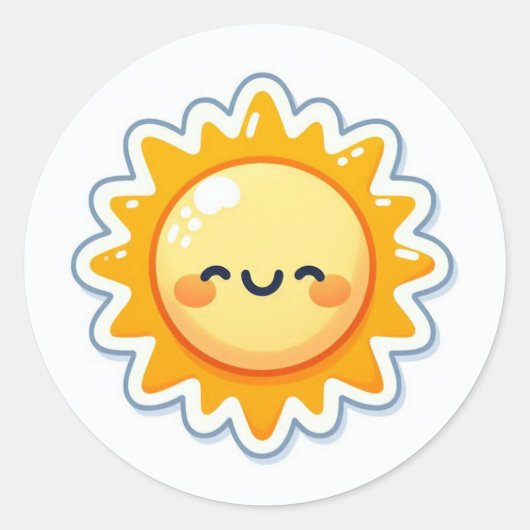 Rond cute sun sticker (Devant)