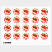 Rond Cute tomate légume aliment végétal sticker (Feuille)