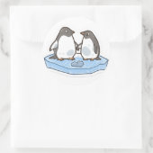 Rond Cute Valentine’s Penguin Sticker  (Sac)