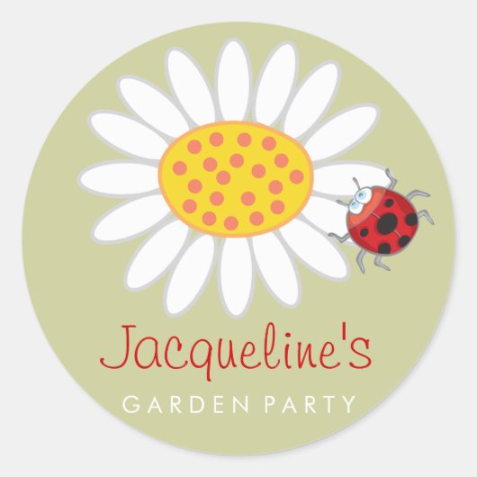 Rond Daisy & Ladybug Kid's Garden Party préfère Sticker (Devant)