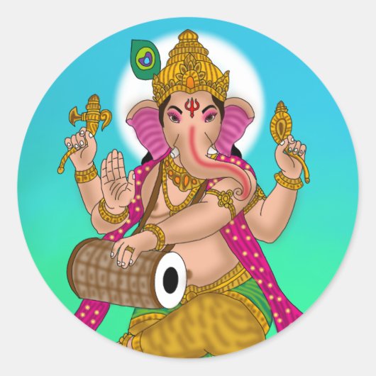 Rond Dancing Ganesha Sticker (Devant)