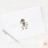 Rond Dancing Skeleton Halloween Sticker  (Enveloppe)