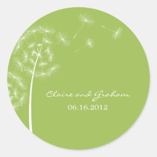 Rond Dandelion Souhaitez Mariage Favor Sticker ou Adres