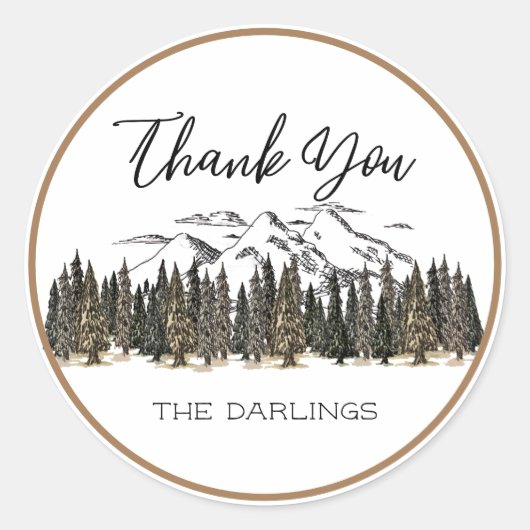 Rond Dans les montagnes Favor Sticker (Devant)