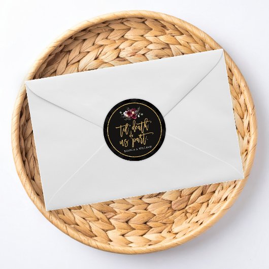 Rond Dark Romance Gothic Wedding Sticker