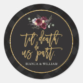 Rond Dark Romance Gothic Wedding Sticker (Devant)