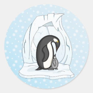 Rond Davin et Annie le Sticker des pingouins