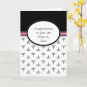 Rond de bout de carte de félicitations de chimio (Fleur jaune)