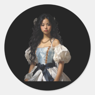 Rond De Jeune Belle Femme En Costume Sticker