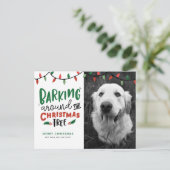 Rond de kerstboomlui. feestdagenkaart (Staand voorkant)