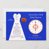 Rond de klok Bridal Shower Uitnodigingen — Blauw (Voorkant)