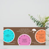 Rond de klok Bruids Douche Uitnodiging Bruin (Staand voorkant)