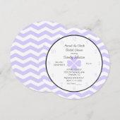Rond de klok Bruids Douche Uitnodiging Lavendel (Voorkant / Achterkant)