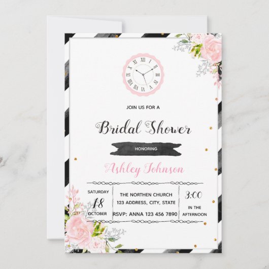 Rond-de-klok feestuitnodiging kaart (Voorkant)