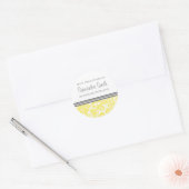 Rond De la cuisine de Sticker Lemon Damask (Enveloppe)