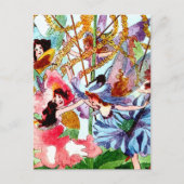 “Rond de meiboom” sprookjeskunst van M T Ross Briefkaart (Voorkant)