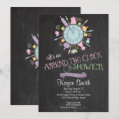 Rond de Uitnodiging van de Bridal van de Klok (Voorkant / Achterkant)