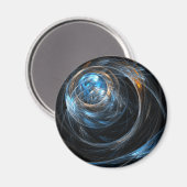 Rond de Wereld Abstract Kunst Ronde Magnet Magneet (Voorkant / Achterkant)