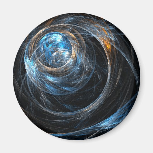 Rond de Wereld Abstract Kunst Ronde Magnet Magneet (Voorkant)