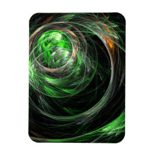 Rond de wereld groene Abstracte Art Premium Magnet Magneet