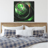 Rond de Wereld Groene Abstracte Druk van het Canva Canvas Afdruk (Insitu (Slaapkamer))