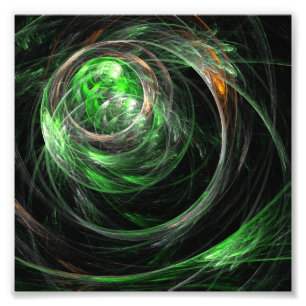 Rond de Wereld Groene Abstracte Foto van de Kunst Afdruk