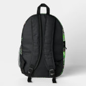 Rond de Wereld Groene Abstracte Kunst Bedrukte Rugzak (Achterkant)