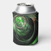 Rond de Wereld Groene Abstracte Kunst Blikjeskoeler (Blikje Achterkant)