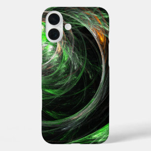 Rond de Wereld Groene Abstracte Kunst iPhone 16 Plus Hoesje