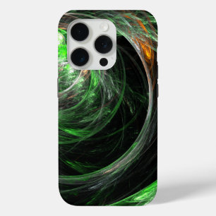 Rond de Wereld Groene Abstracte Kunst iPhone 15 Pro Case