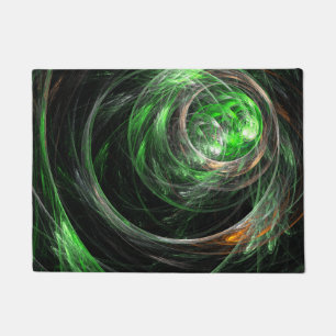 Rond de Wereld Groene Abstracte Kunst Deurmat