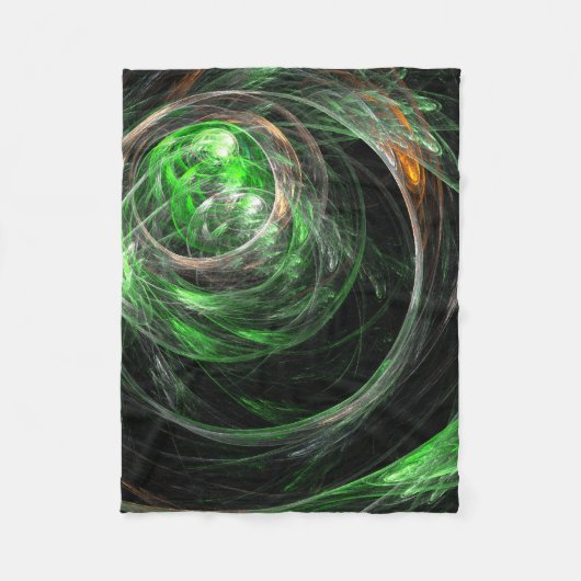 Rond de Wereld Groene Abstracte Kunst Fleece Deken (Voorkant)
