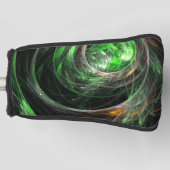 Rond de Wereld Groene Abstracte Kunst Golfheadcover (Voorkant)