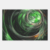 Rond de Wereld Groene Abstracte Kunst Inpakpapier Vel (Voorkant 2)