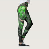 Rond de Wereld Groene Abstracte Kunst Leggings (Rechts)