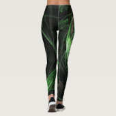 Rond de Wereld Groene Abstracte Kunst Leggings (Achterkant)