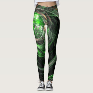 Rond de Wereld Groene Abstracte Kunst Leggings