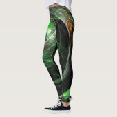 Rond de Wereld Groene Abstracte Kunst Leggings (Links)